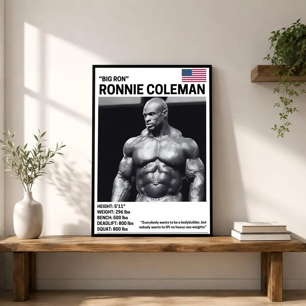 Ronnie Coleman HD Poster – Waterproof Sticky Wall Art Print Wall Art Poster Axl White12 40X50cmNoframe