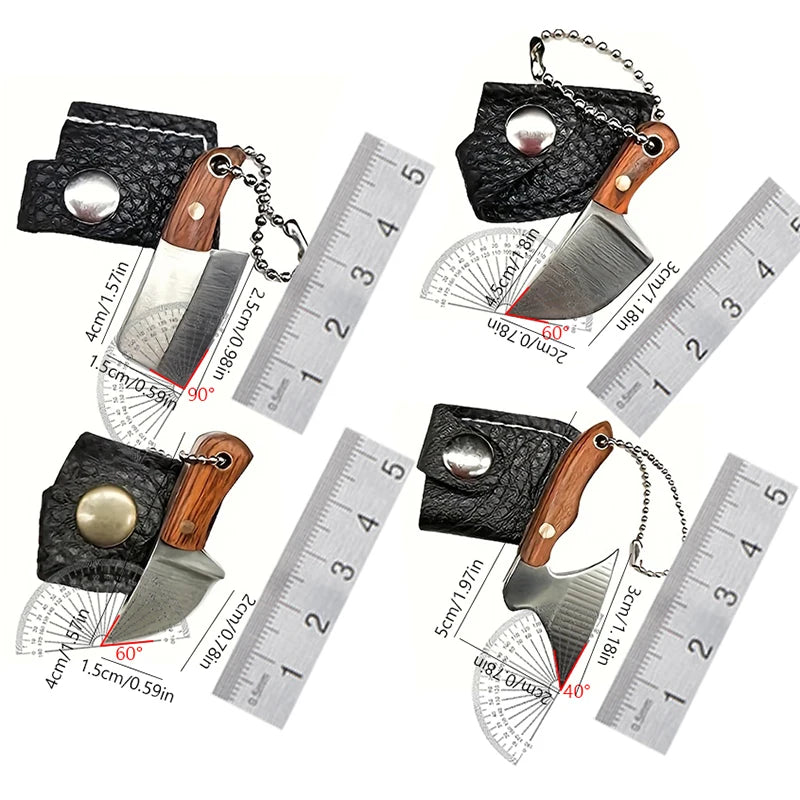 4-Piece Mini Stainless Steel Keychain Knife Set | Pocket Utility Mini Pocket Knife Set Axl