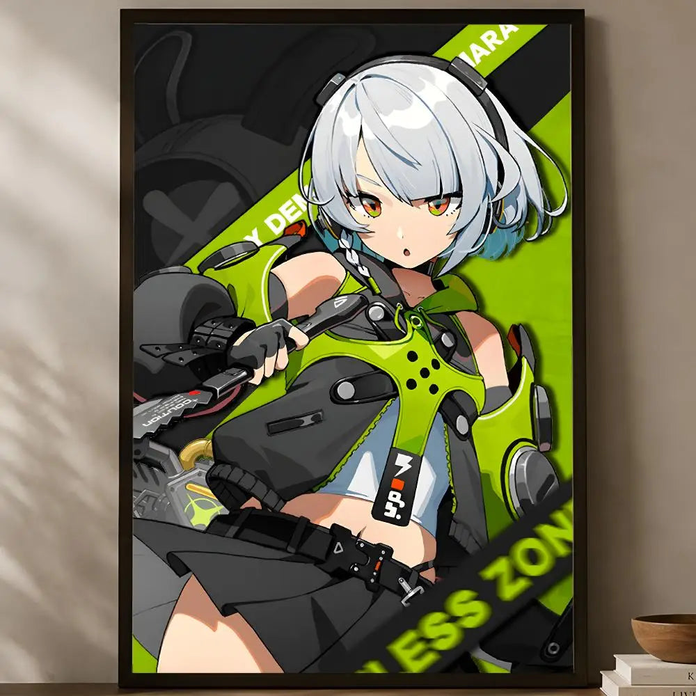 Zenless Zone Zero Self-Stick HD Wall Poster – Waterproof Wall Art Poster Axl White02 15X20cmNoframe