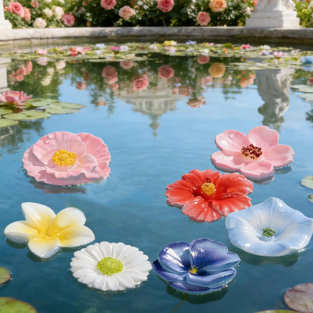 8-Piece Floating Flower Bee Watering Station | Garden Decor Bee Watering Station Axl