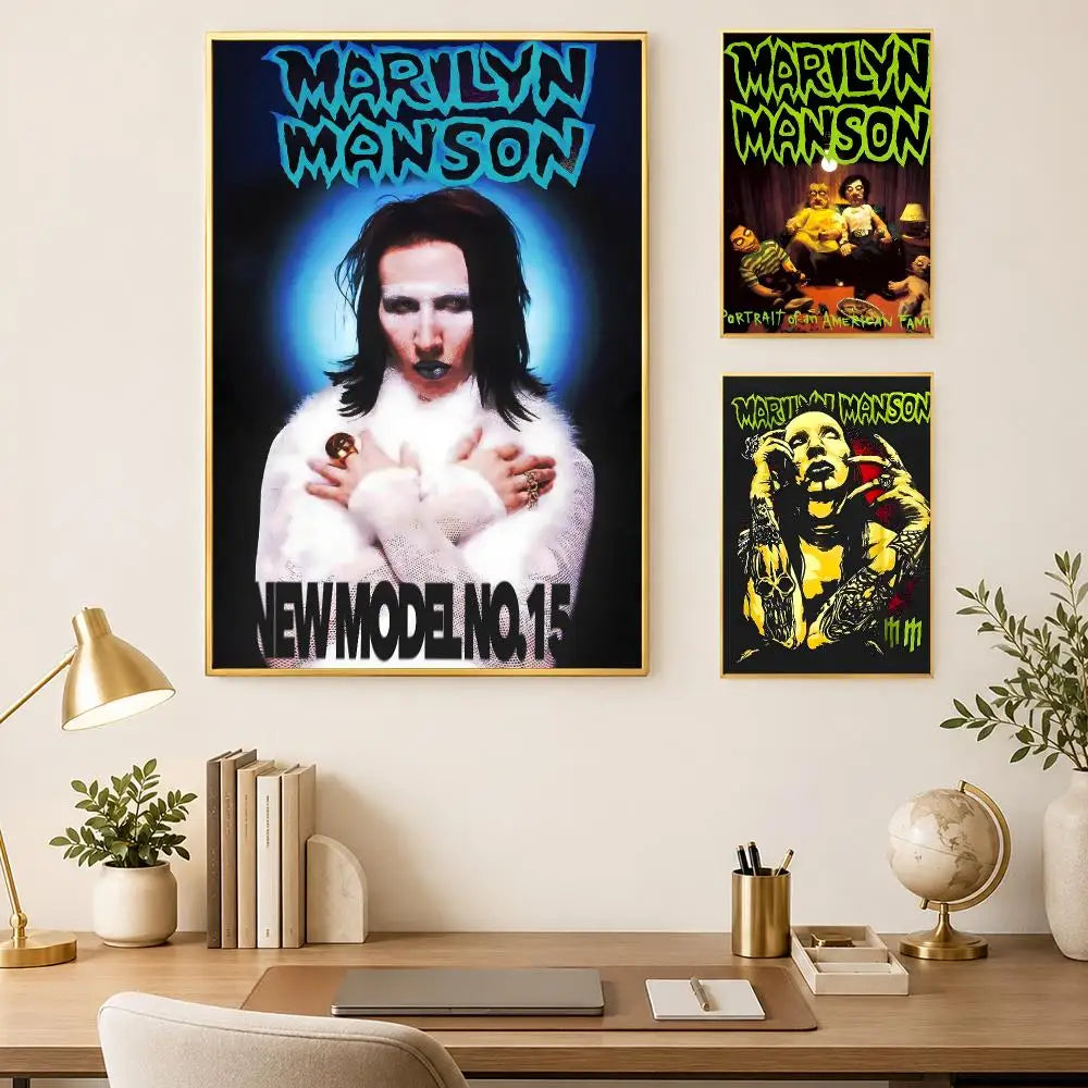 Marilyn Manson Wall Poster – Self-Stick HD Waterproof Art Music Wall Poster Axl