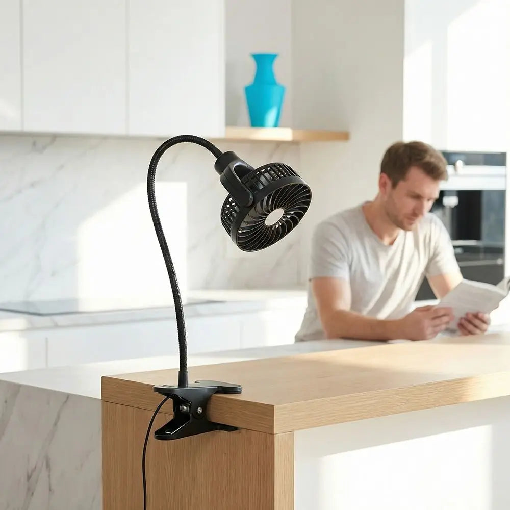 Portable Clip-On USB Desk Fan – Table & Camping Fan Clip-On Desk Fan Axl