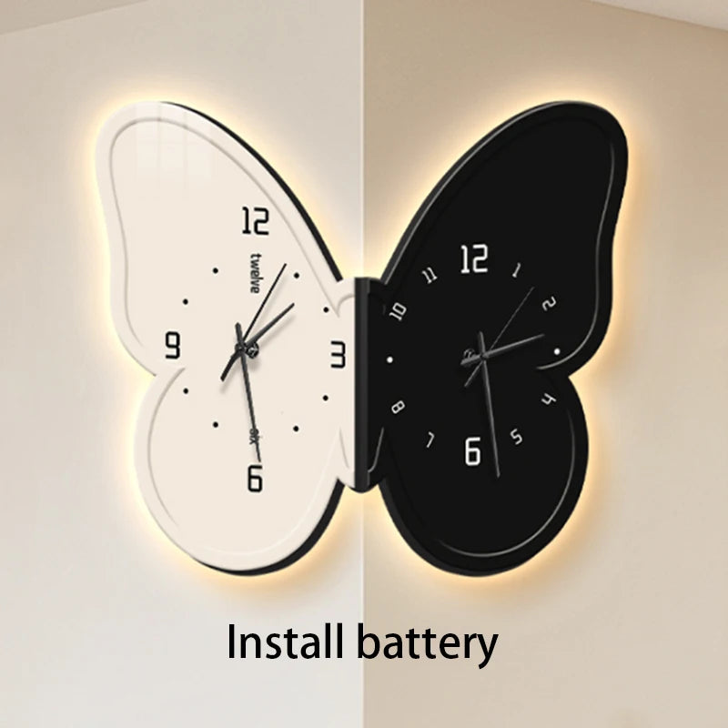 Luminous Silent Wall Clock – Nordic Light Luxury Home Décor Wall Clock Axl Black Single side 32x53cm