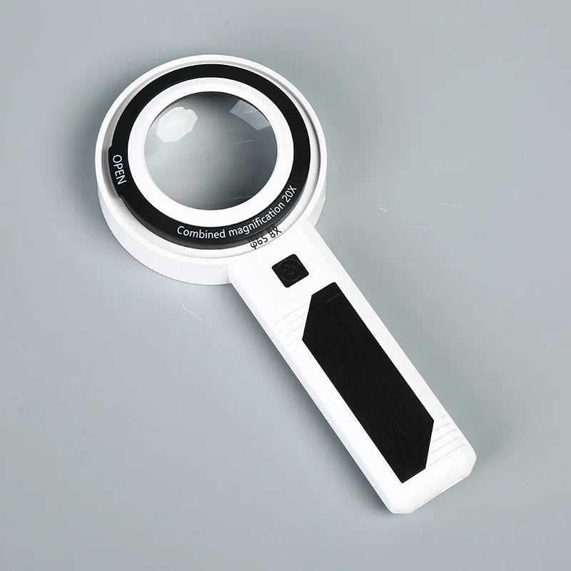 Illuminated Double Layer Lens Handheld Magnifying Glass Illuminated Magnifying Glass Axl
