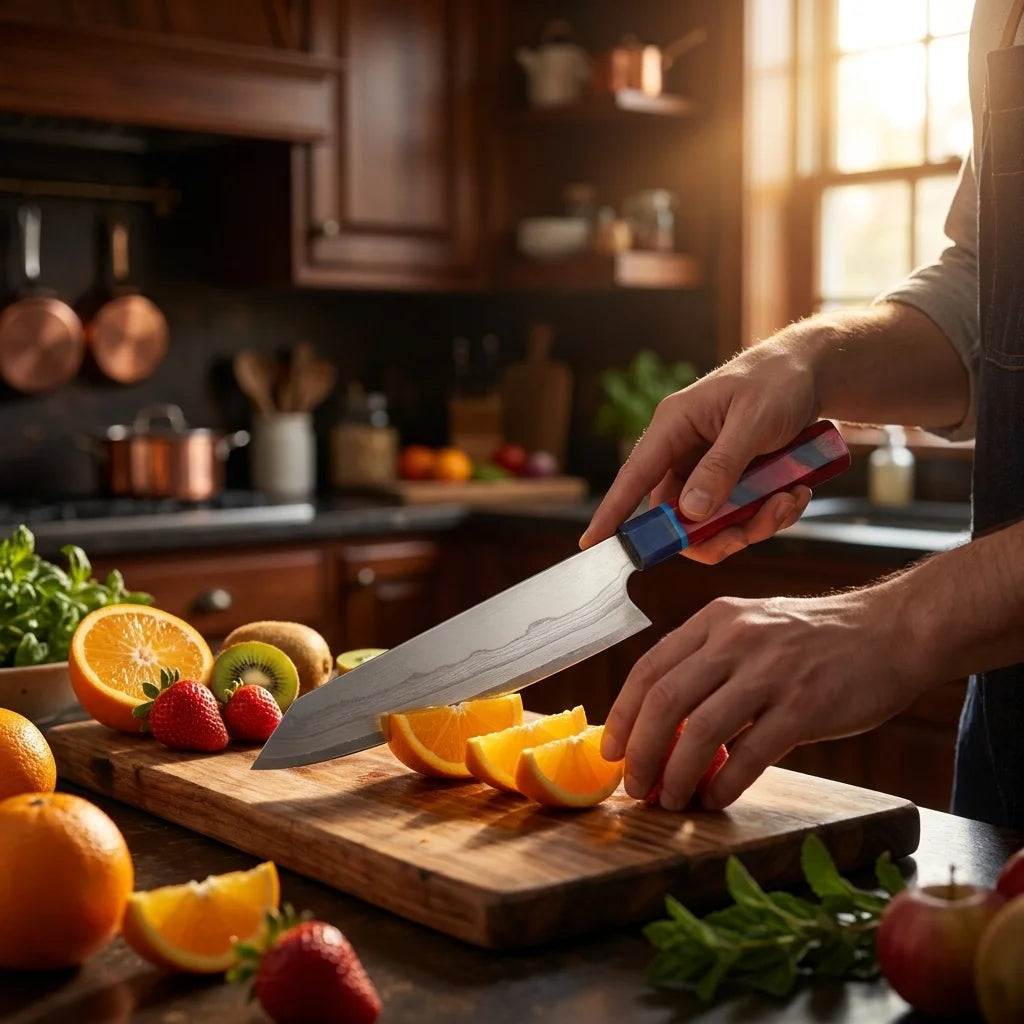 VG10 Damascus Chef Knife | Wood Handle | 205mm Sharp Blade Damascus Chef Knife Axl