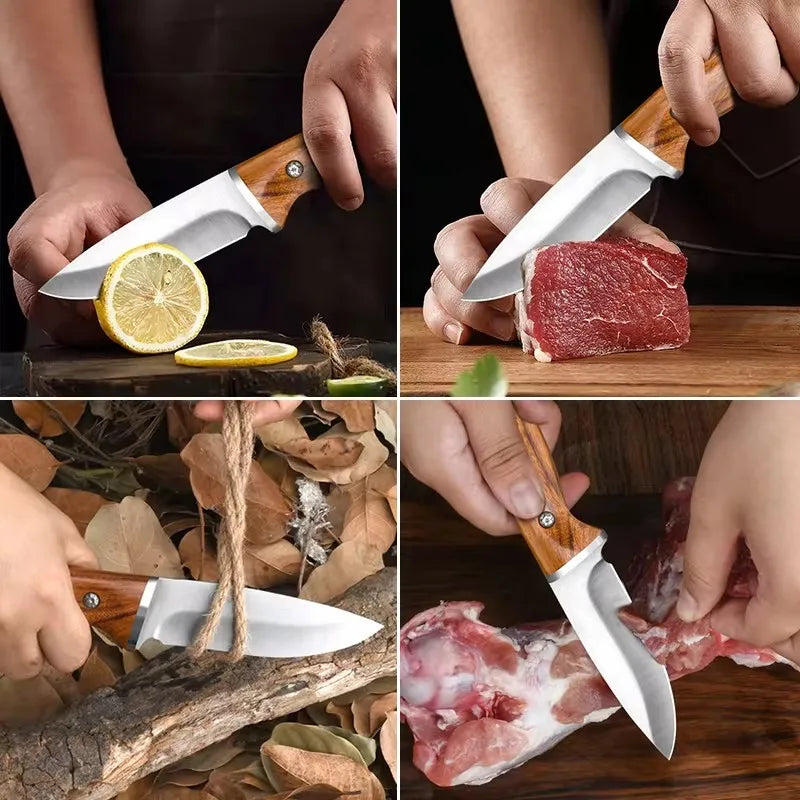 Rosewood Boning & Fruit Knife | 4R15 Steel Blade + Sheath Kitchen Knife Axl