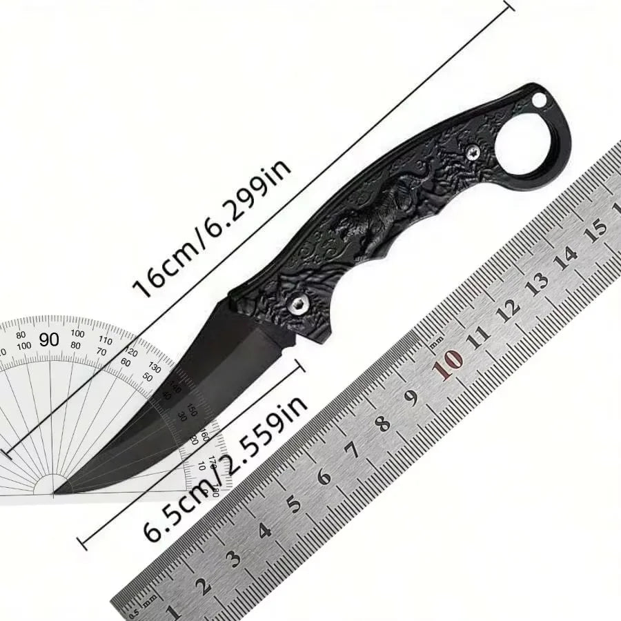 YRIDEFE Mini EDC Fixed Blade Knife – Tiger Handle Outdoor Fixed Blade Knife Axl