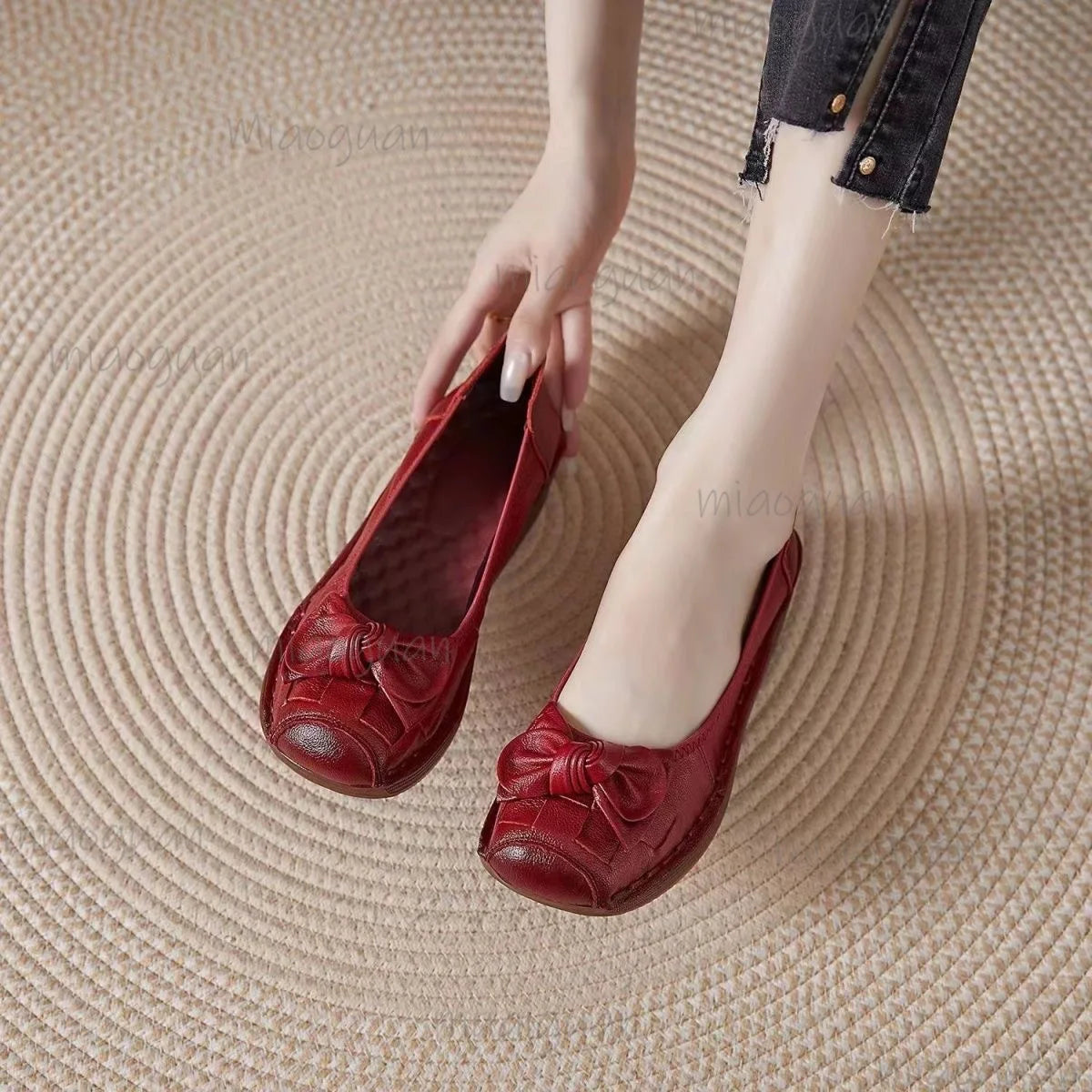 Women's Wedge Loafers – Bowknot Slip-On Pumps, Non-Slip Wedge Loafer Pumps Axl