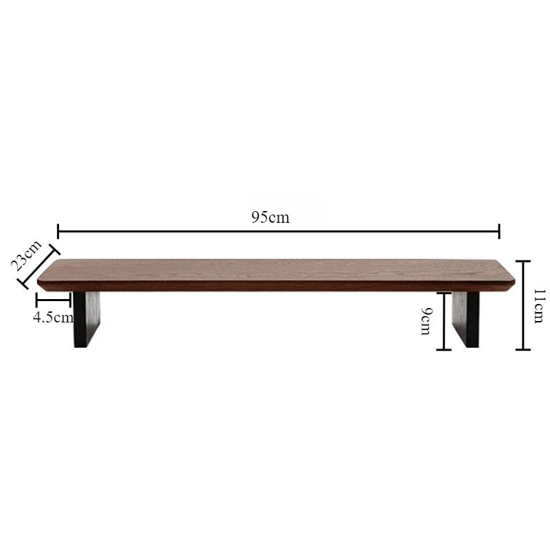 Solid Ash Wood Monitor Riser & Desktop Storage Rack Monitor Riser Rack Axl Walnut Color-95CM