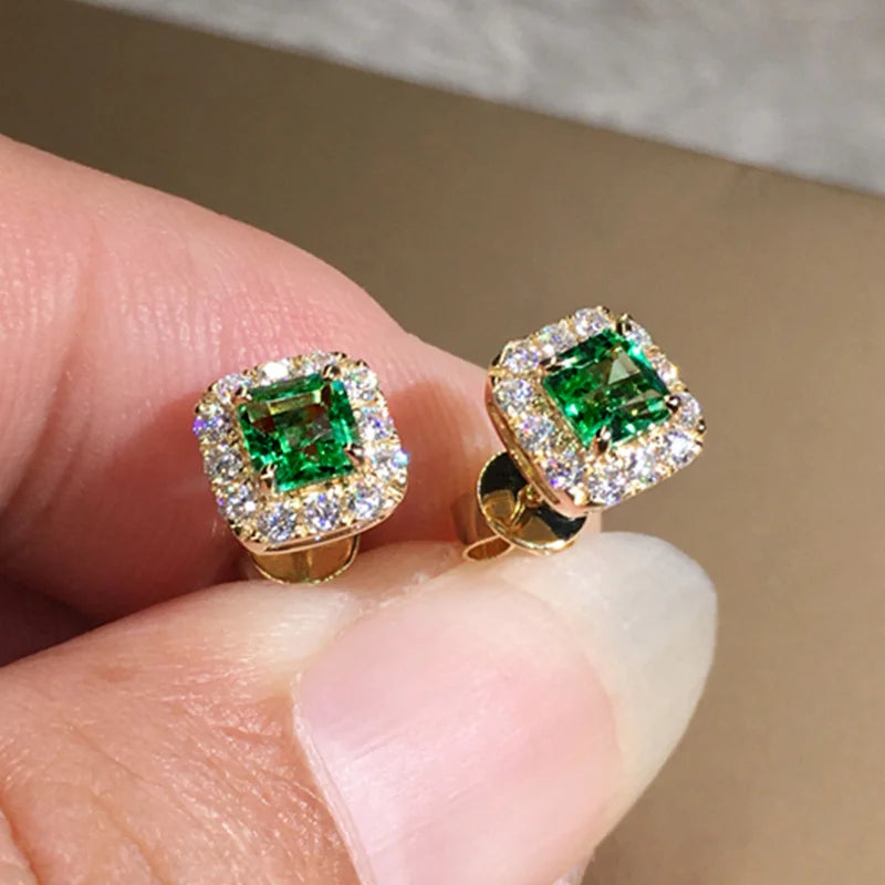 Huitan Cubic Zirconia Stud Earrings – Geometric Fashion Jewelry Stud Earrings Axl