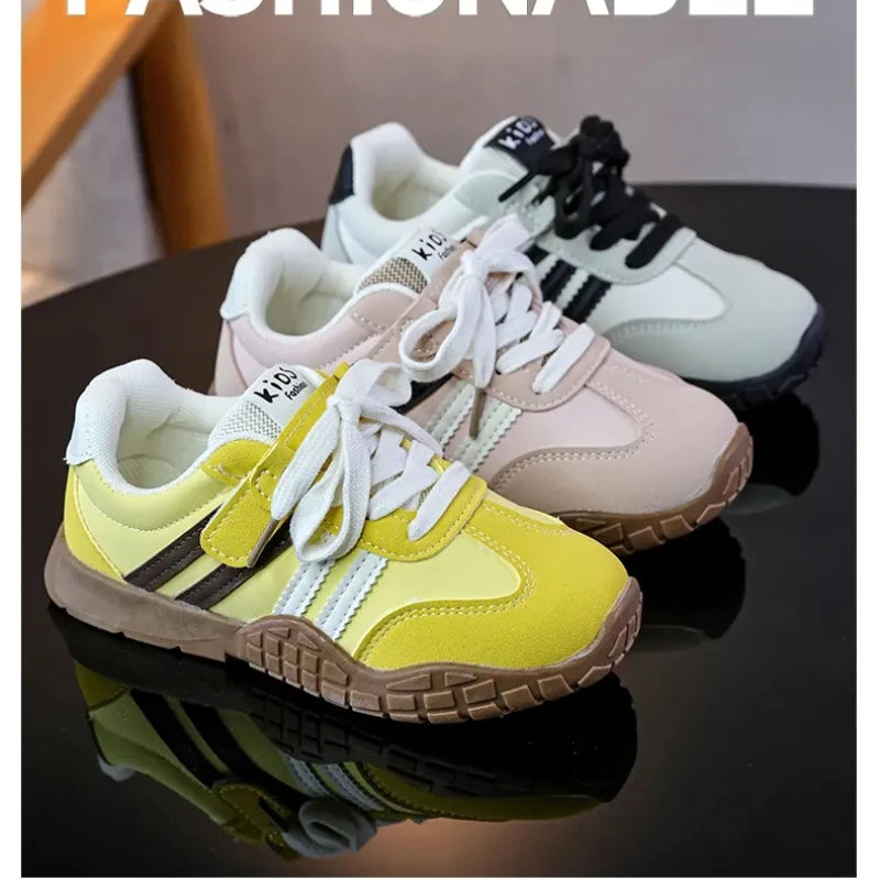 Kids Chunky Platform Sneakers – Leather Fashion Shoes for Girls Kids Platform Sneakers Axl
