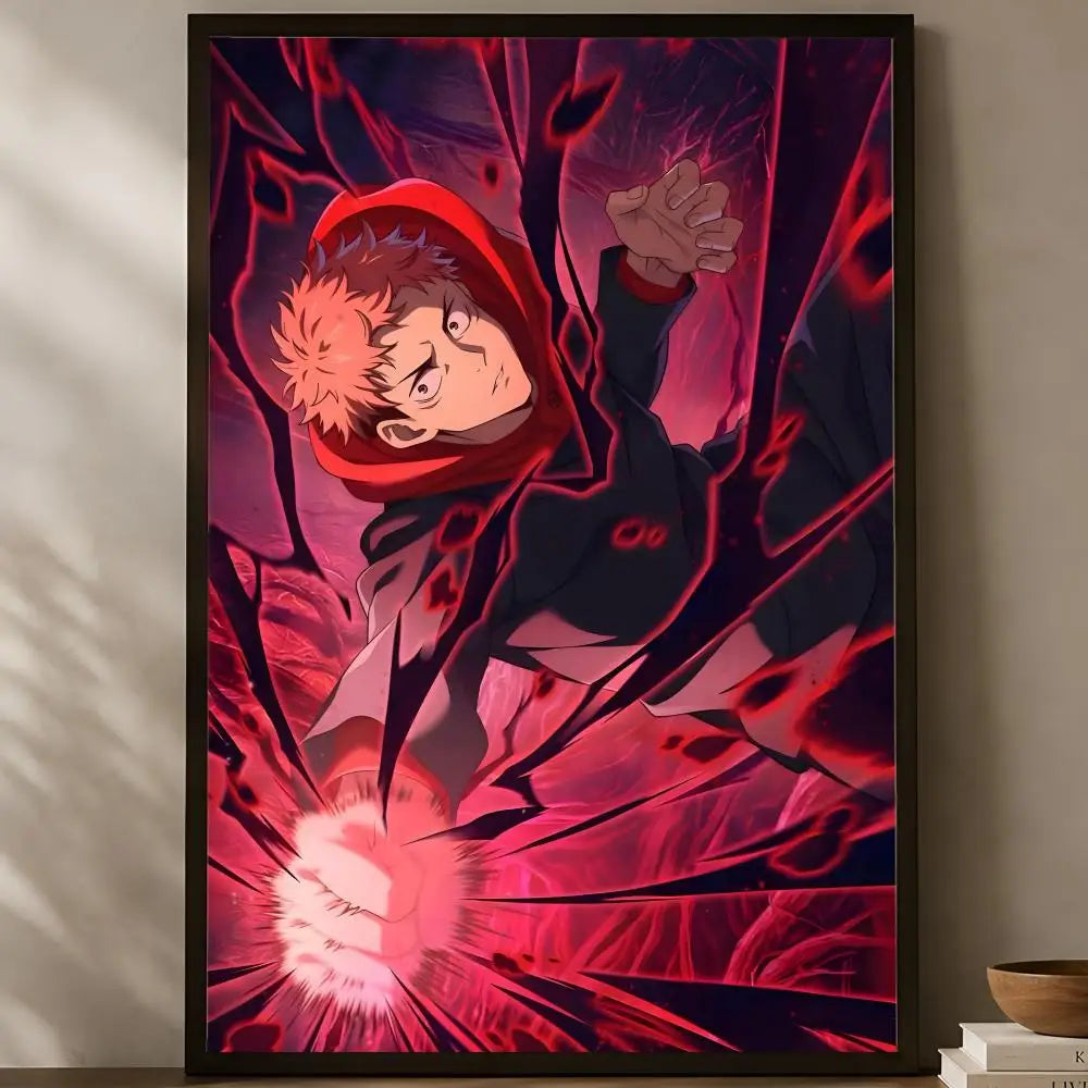 Yuji Itadori Self-Stick Anime Wall Poster – Waterproof HD Art Anime Wall Poster Axl White10 40X50cmNoframe
