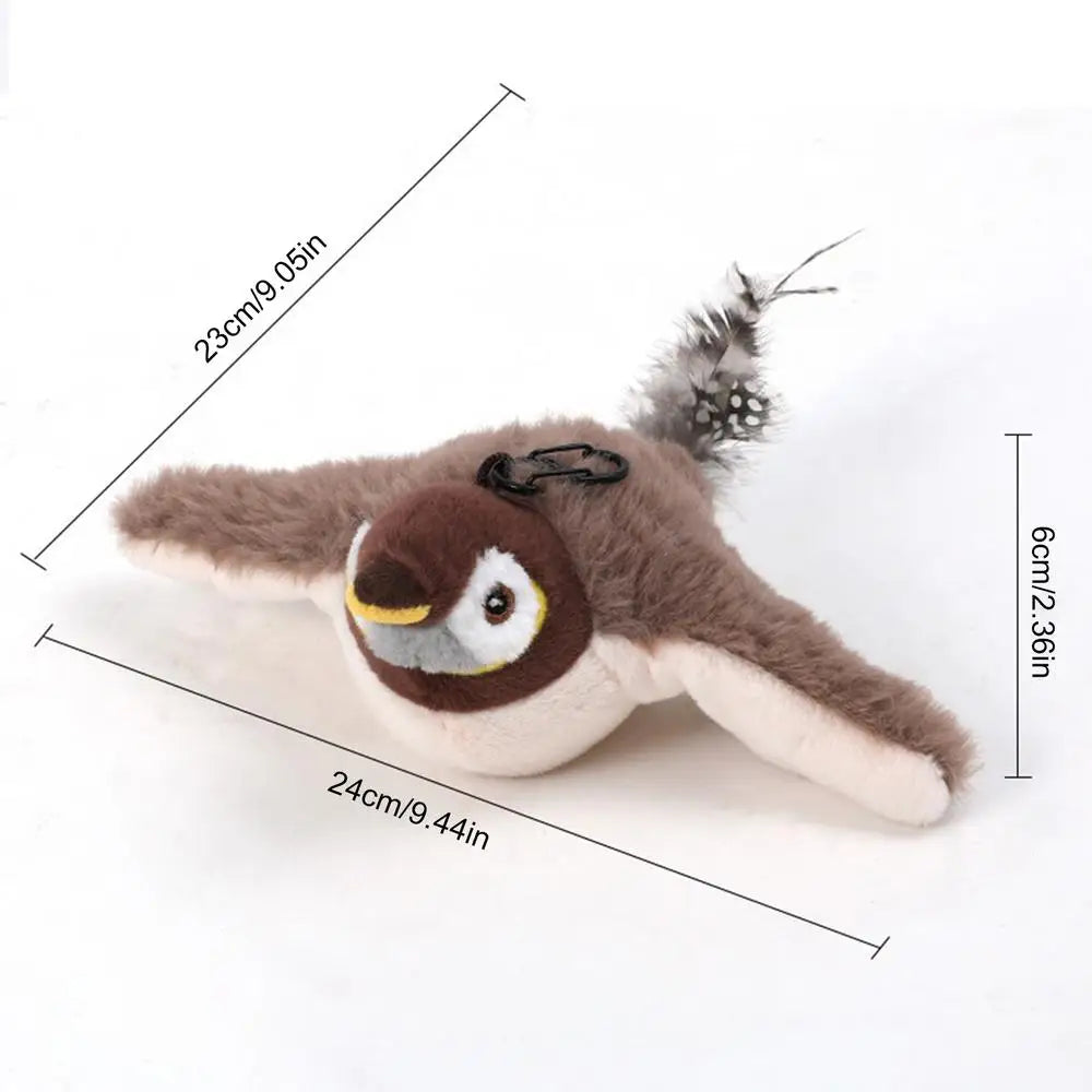 Flapping Wings Sparrow Cat Toy – Chirping Interactive Plush Interactive Cat Toy Axl Sparrow bird