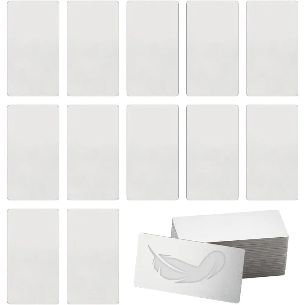 30 Pcs Stainless Steel Rectangle Stamping Blanks 2x1 Inch Metal Stamping Blanks Axl