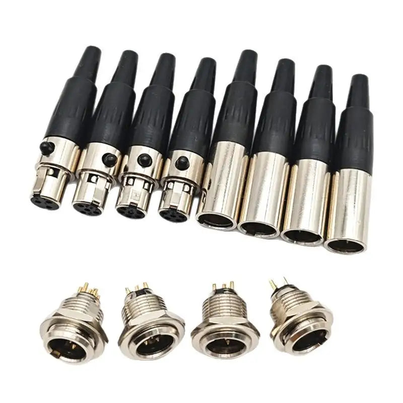Mini XLR Connector 3/4/5/6 Pin Female Male Plug for Mic Cable Audio XLR Connector Axl