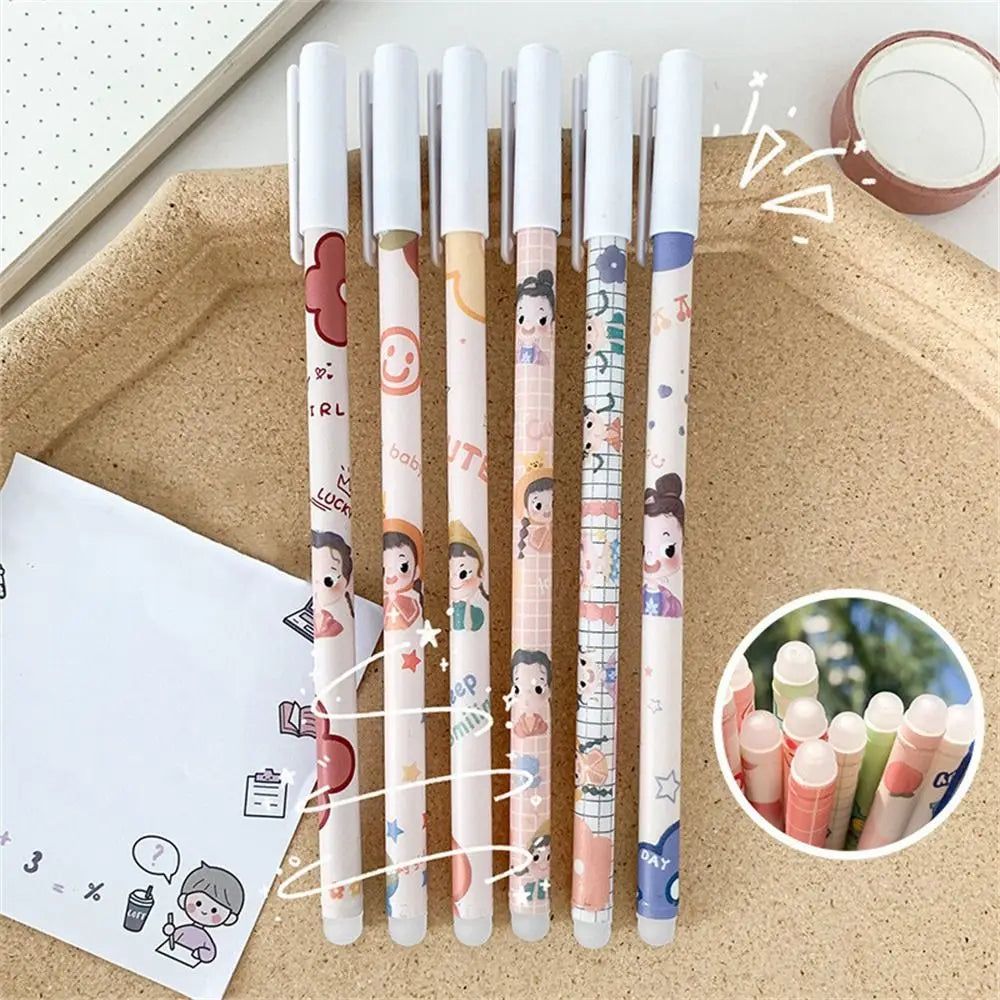 Kawaii Erasable Gel Pen 0.5mm Blue Ink – Cartoon Student Pen Erasable Gel Pen Axl girl random 1pc