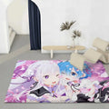 Re:Zero Flannel Floor Mat – Non-Slip Soft Plush Anime Rug Anime Floor Mat Axl White2 100x160cm