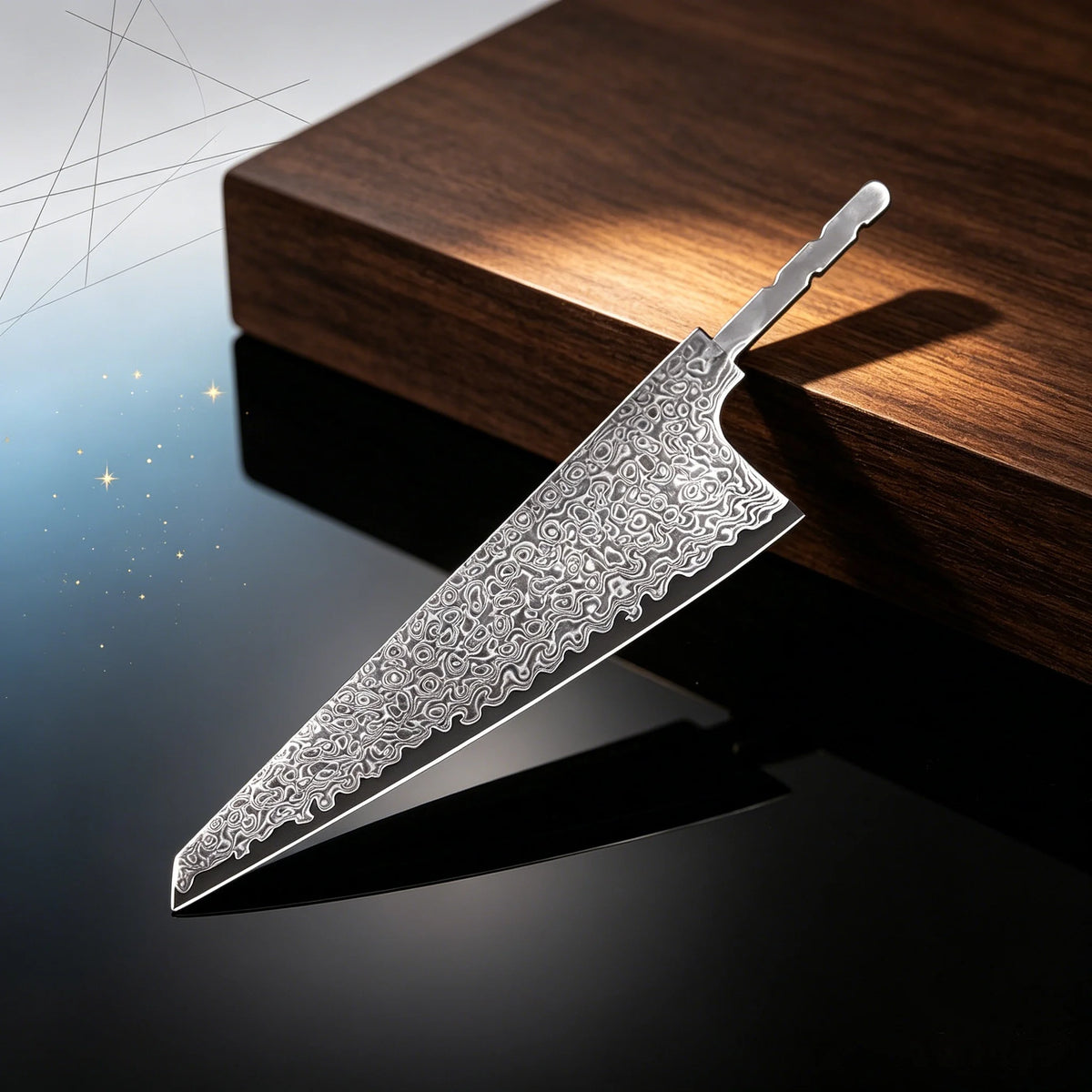 Damascus Steel Cleaver Blade Blank – Hand Forged DIY Knife Knife Blade Blank Axl Slicing Blade-1PC