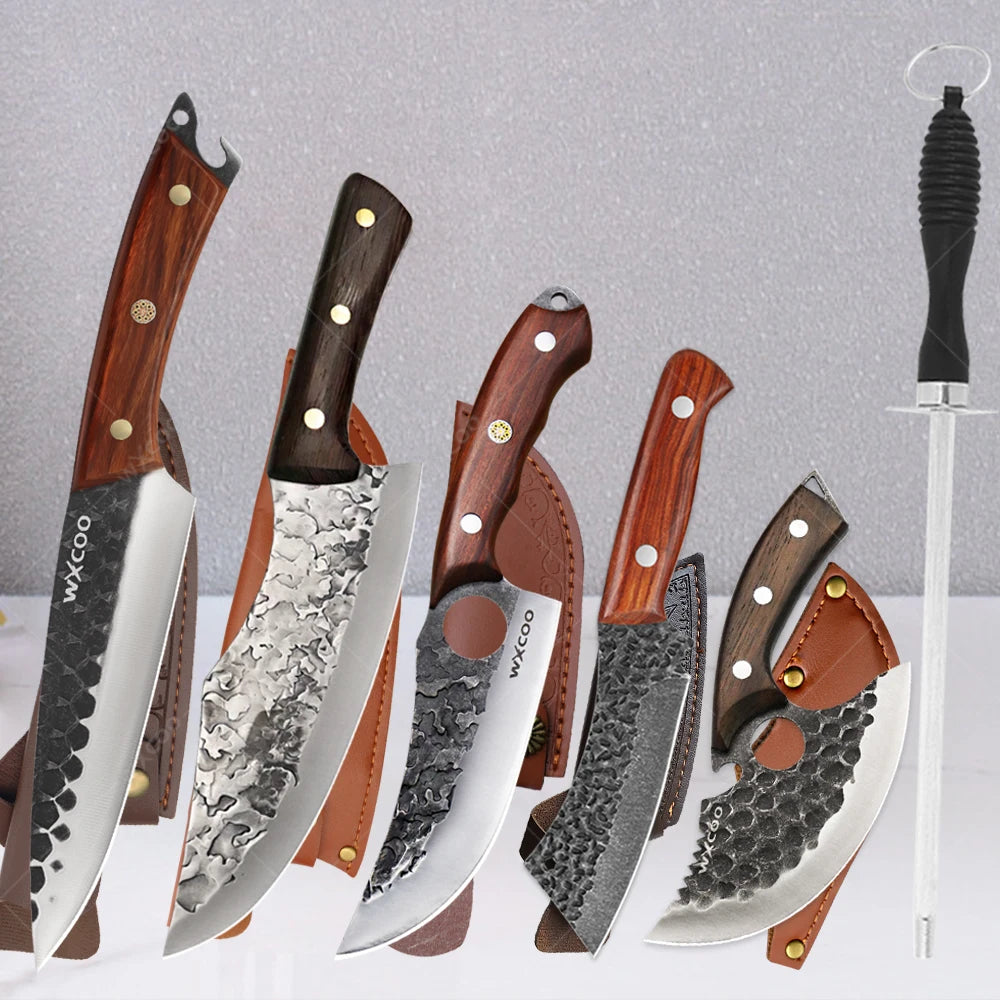 Stainless Steel Boning Knife with Sheath – Sharp Multipurpose Chef Knife Boning Knife Axl Set H 6pcs