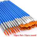 Nylon Paint Brush Set – Round & Flat for Oil, Acrylic & Watercolor Paint Brush Set Axl C
