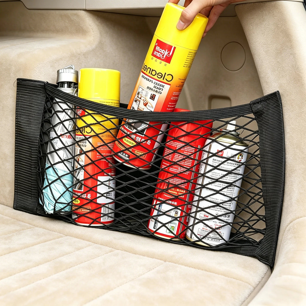 Car Trunk Organizer Net – Universal Elastic Mesh Storage Bag Car Trunk Organizer Axl