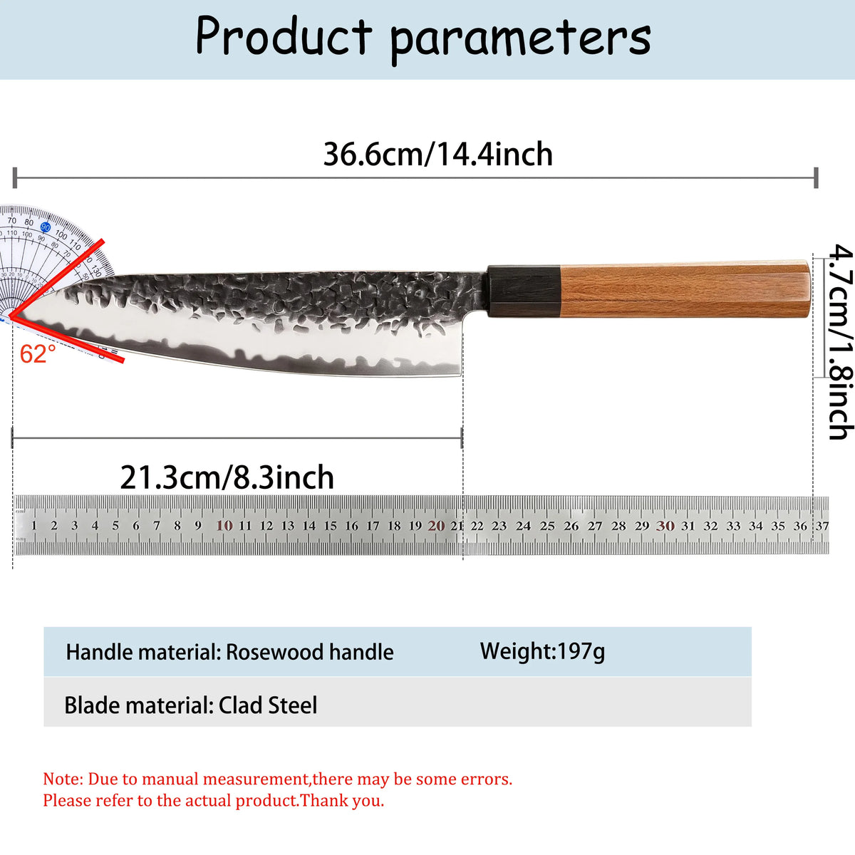 Japanese Gyuto Chef Knife – Sharp Stainless Steel Kitchen Knife Gyuto Chef Knife Axl