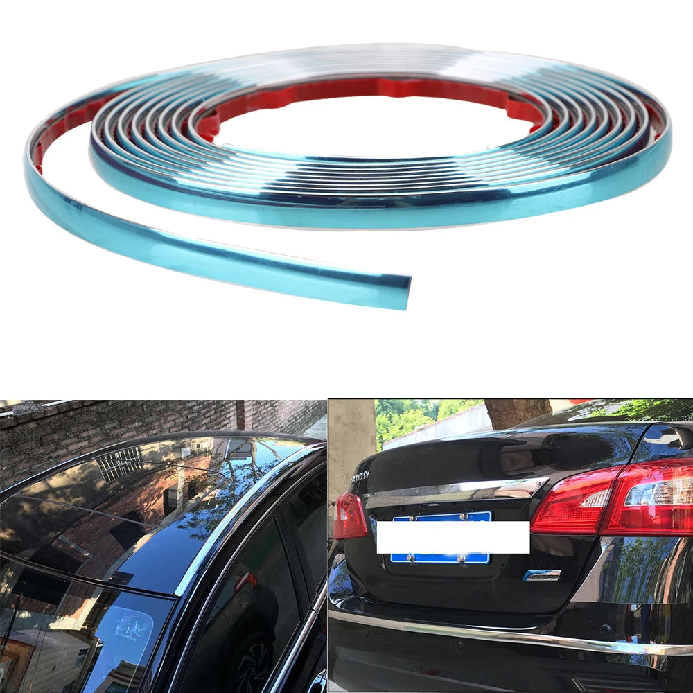 Silver Chrome Car Door Edge & Bumper Protector Strip Universal Car Trim Strip Axl