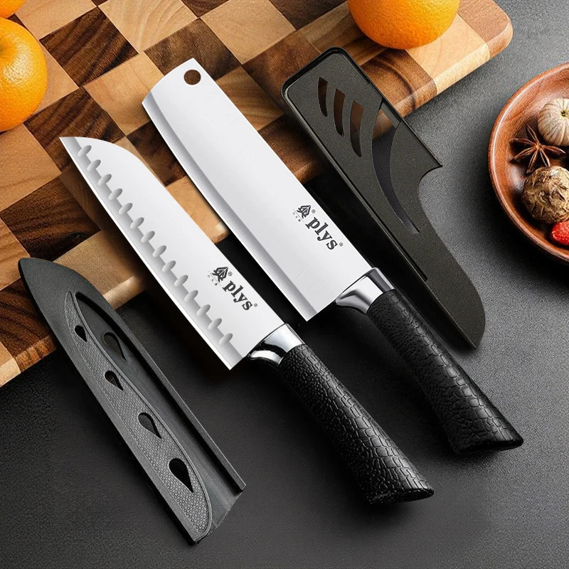 PLYS Kitchen Knife with Sheath | Stainless Steel 17.5cm Kitchen Knife Axl 2PCS