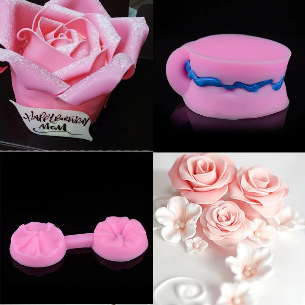 Silicone 3D Rose Flower Fondant & Chocolate Cake Mold Silicone Cake Mold Axl