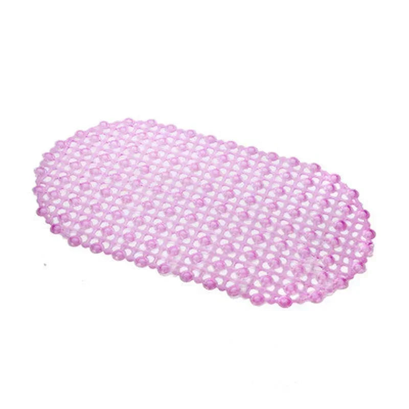 PVC Non-Slip Bath Mat with Suction Cups & Massage Nodes Bath Shower Mat Axl Pink