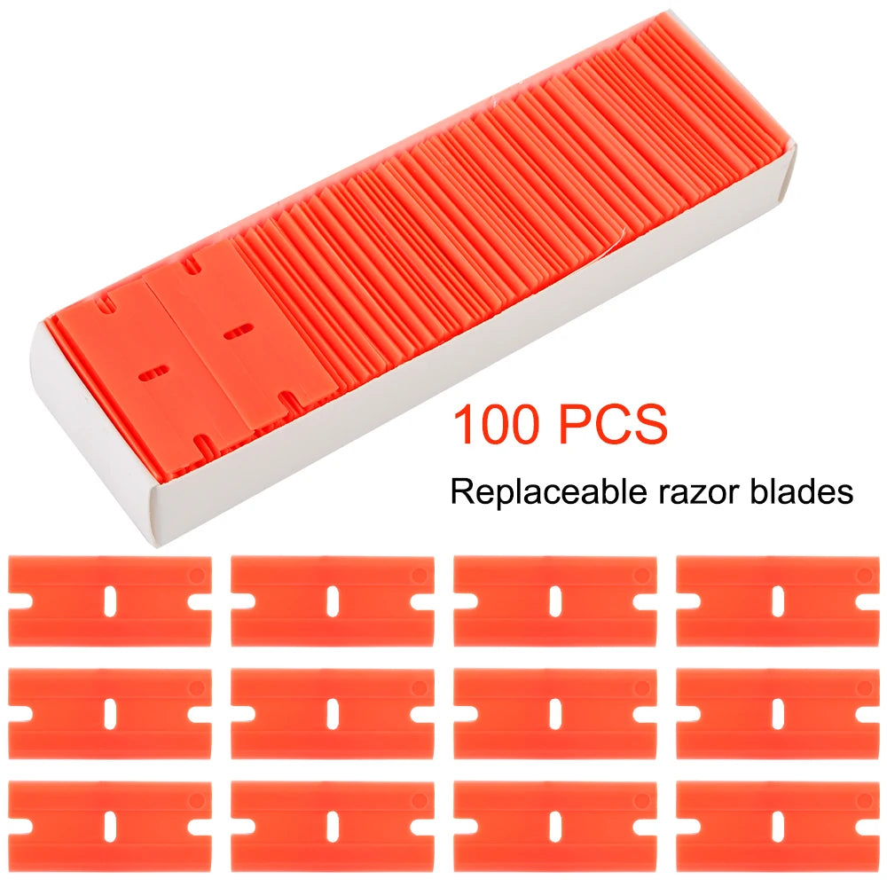 100-Pack Plastic Scraper Blades – Sticker & Glue Remover Scraper Blade Set Axl