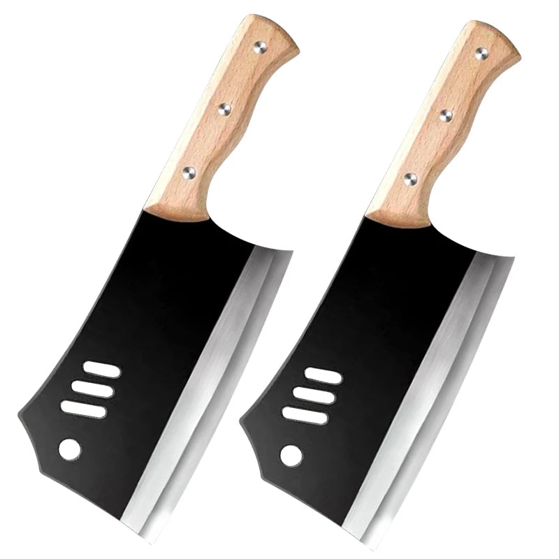 Dual-Purpose Cleaver – High Carbon Steel Kitchen Chopping Knife Kitchen Cleaver Knife Axl 2pcs