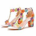 Women's Rhinestone High Heel Sandals – Open Toe Summer Heels High Heel Sandals Axl color 40