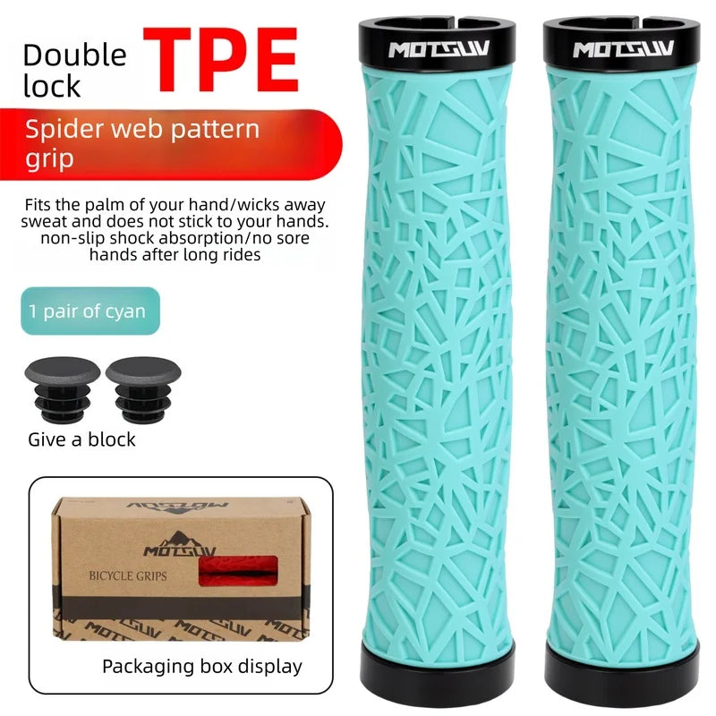 Axl TPE Dual Lock Bike Handlebar Grips – Anti-Slip MTB Bike Handlebar Grips Axl