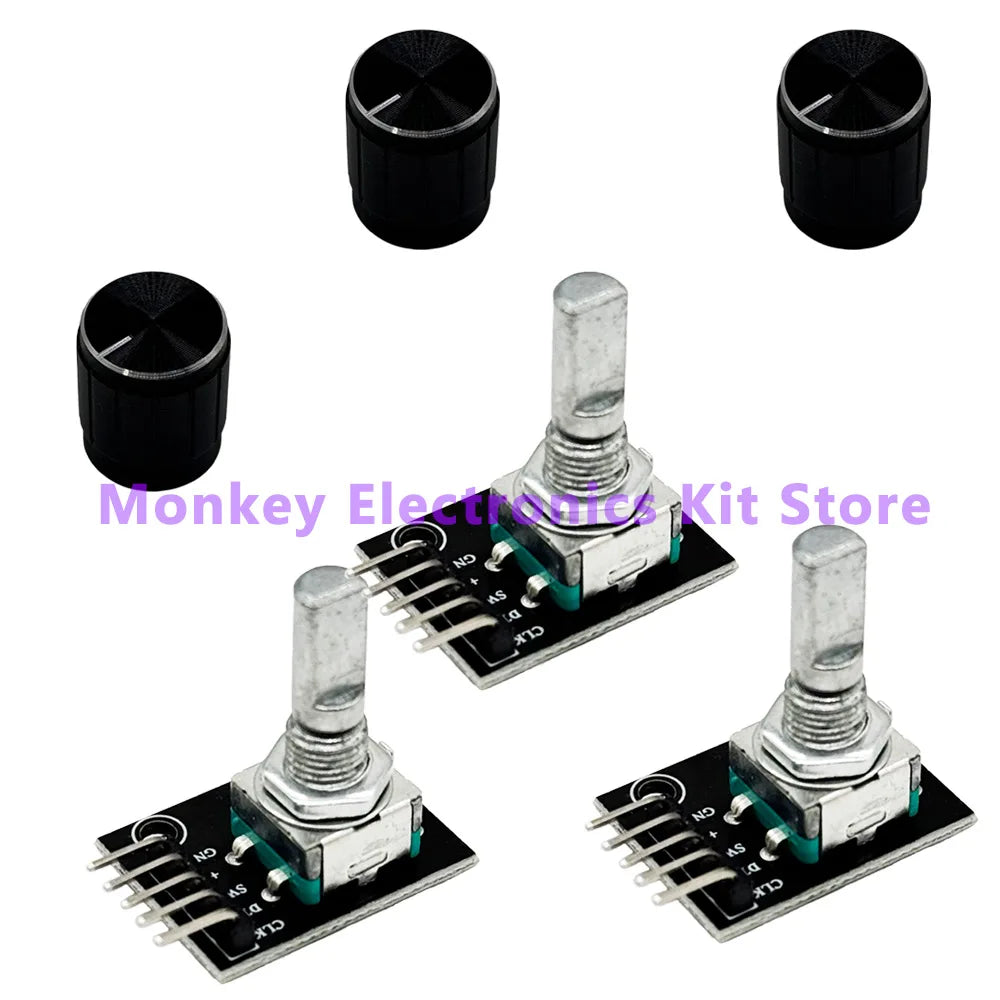 KY-040 Rotary Encoder Module with Knob Cap 5V – 1 to 8 PCS Rotary Encoder Module Axl 3 PCS