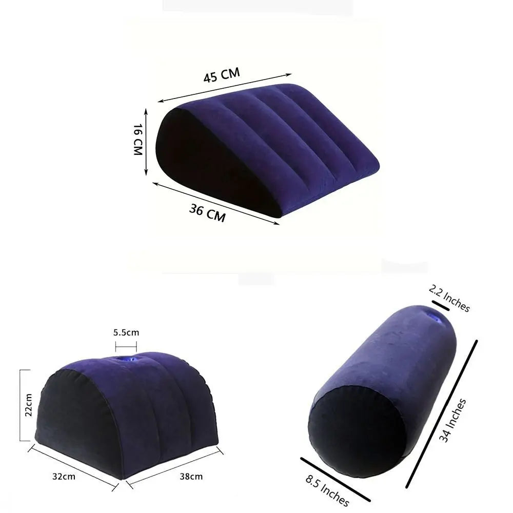 Inflatable PVC Cushion Pillow – Triangle, Cylinder & Wedge Inflatable Cushion Pillow Axl