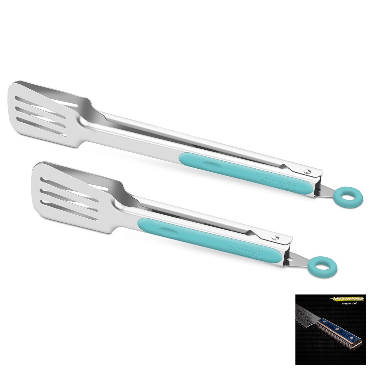 Stainless Steel Kitchen Tongs Set – Silicone Anti-Slip Clamps Kitchen Tongs Set Axl B