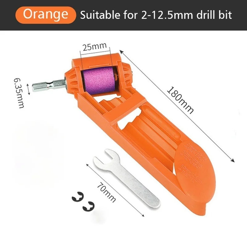 Portable Drill Bit Sharpener – Corundum Grinding Wheel 2–12.5mm Drill Bit Sharpener Axl Orange