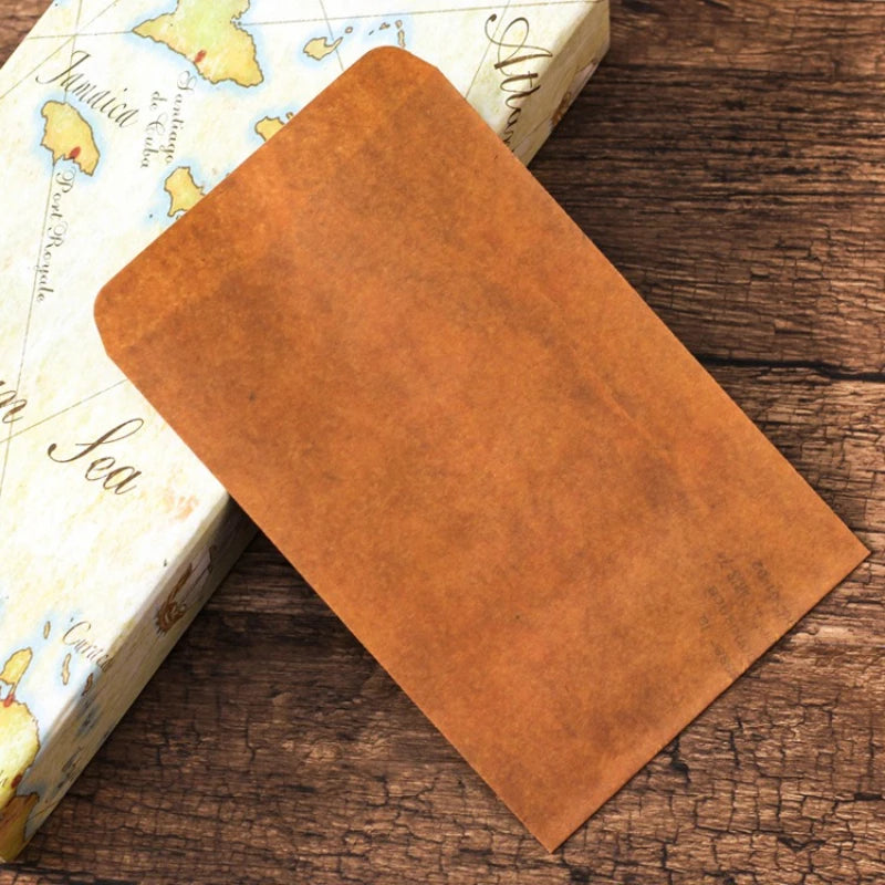 10-Pack Vintage Kraft Paper Envelopes – Retro Mini Style Kraft Paper Envelopes Axl