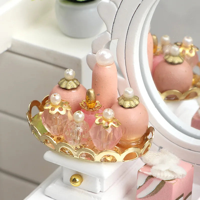 1:12 Scale Pink Perfume Tray – Miniature Dollhouse Accessory Dollhouse Accessory Axl