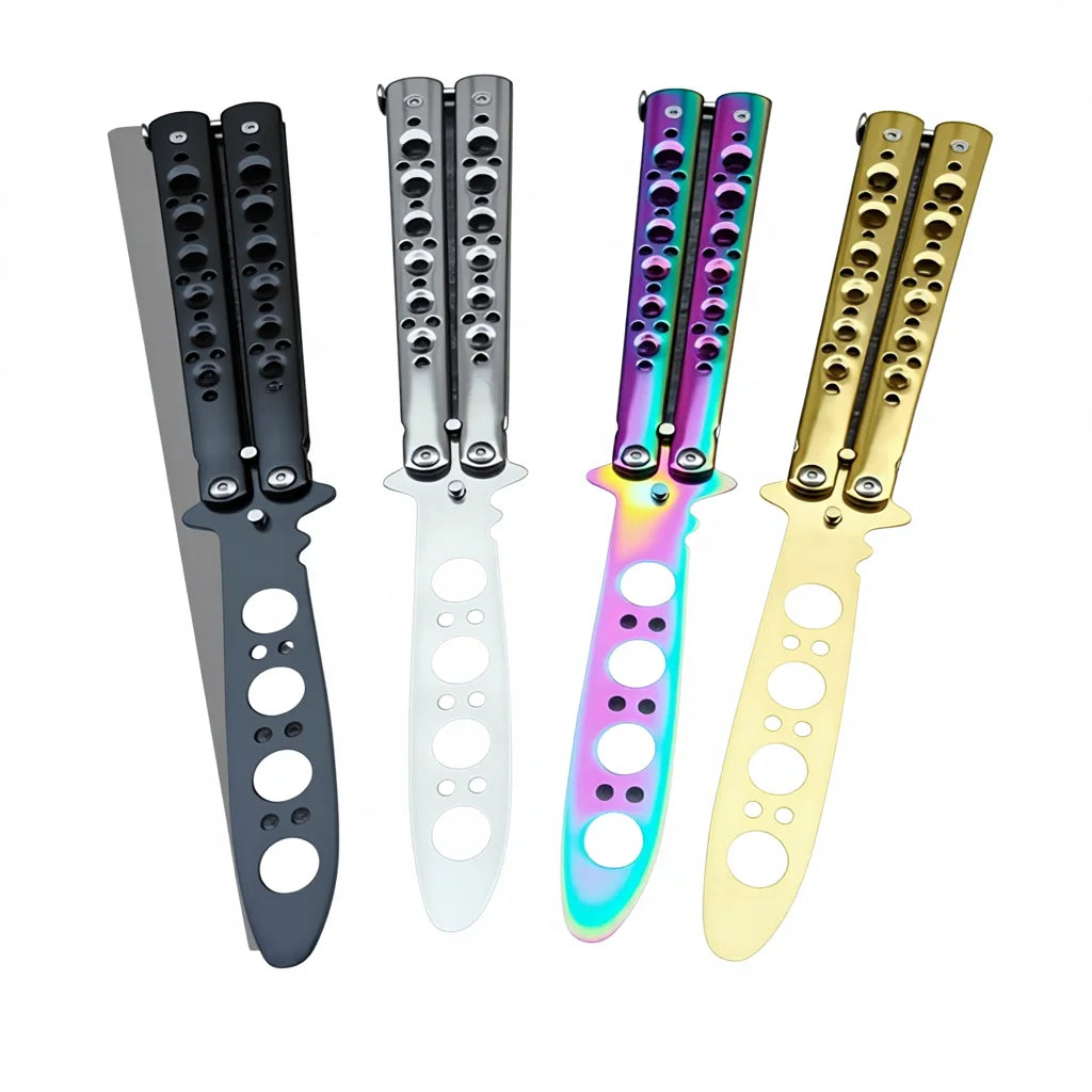 Butterfly Knife Trainer – Foldable Stainless Steel Practice Tool Butterfly Knife Trainer Axl