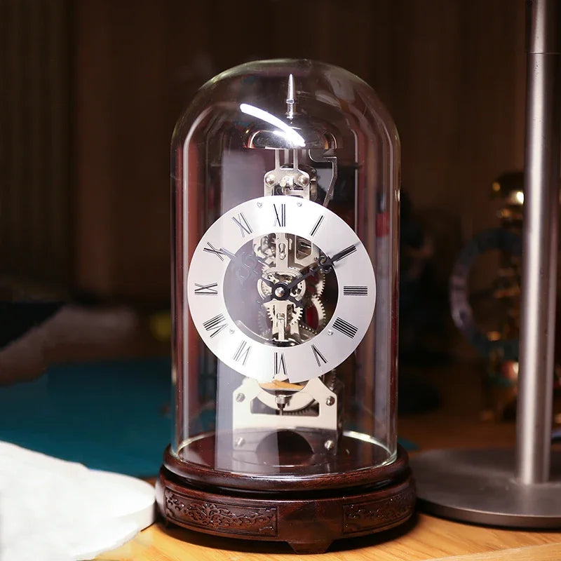 Nordic Antique Mechanical Desk Clock – Gold Metal Gear 8-Inch Mechanical Desk Clock Axl