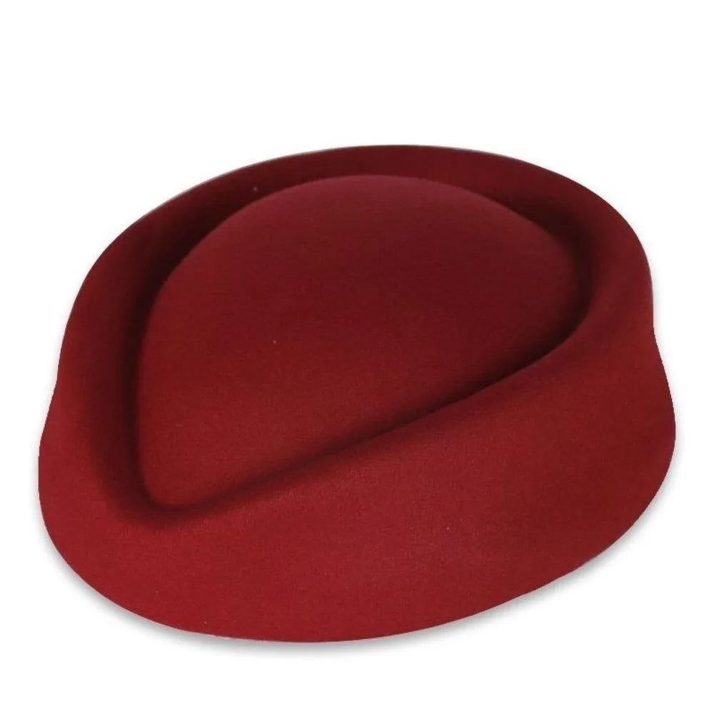 Women's Vintage Felt Beret Pillbox Fascinator Hat – All Seasons Vintage Felt Beret Axl Wine Red