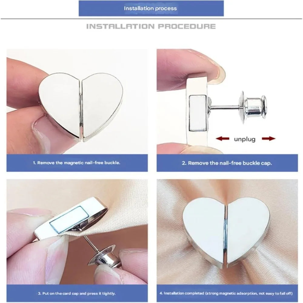 Heart Shaped Magnetic Curtain Clips – No-Drill Drapery Tie Back Curtain Tie Backs Axl