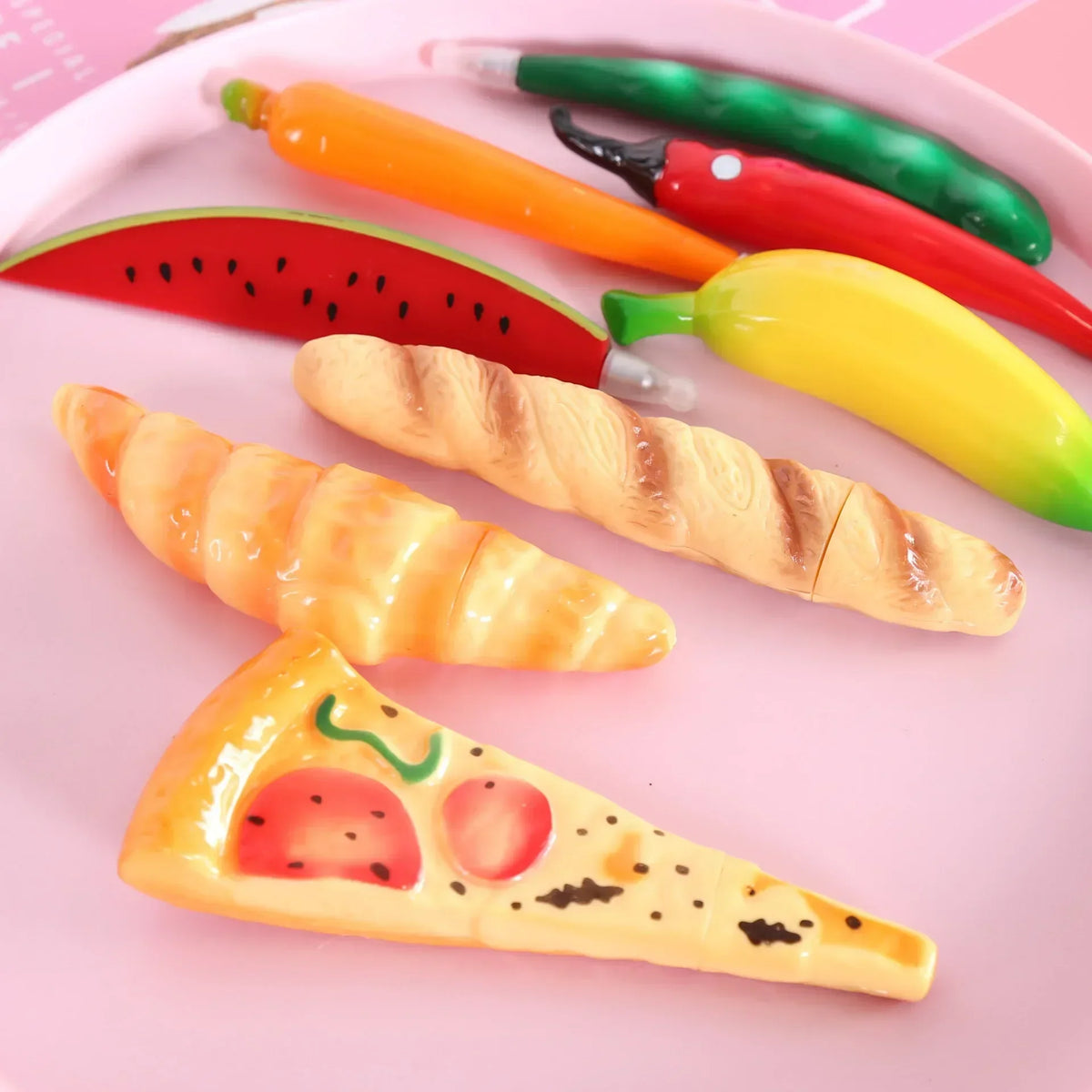 3D Food-Shaped Novelty Ballpoint Pens – Fruit, Bread & Veggie Novelty Ballpoint Pen Axl