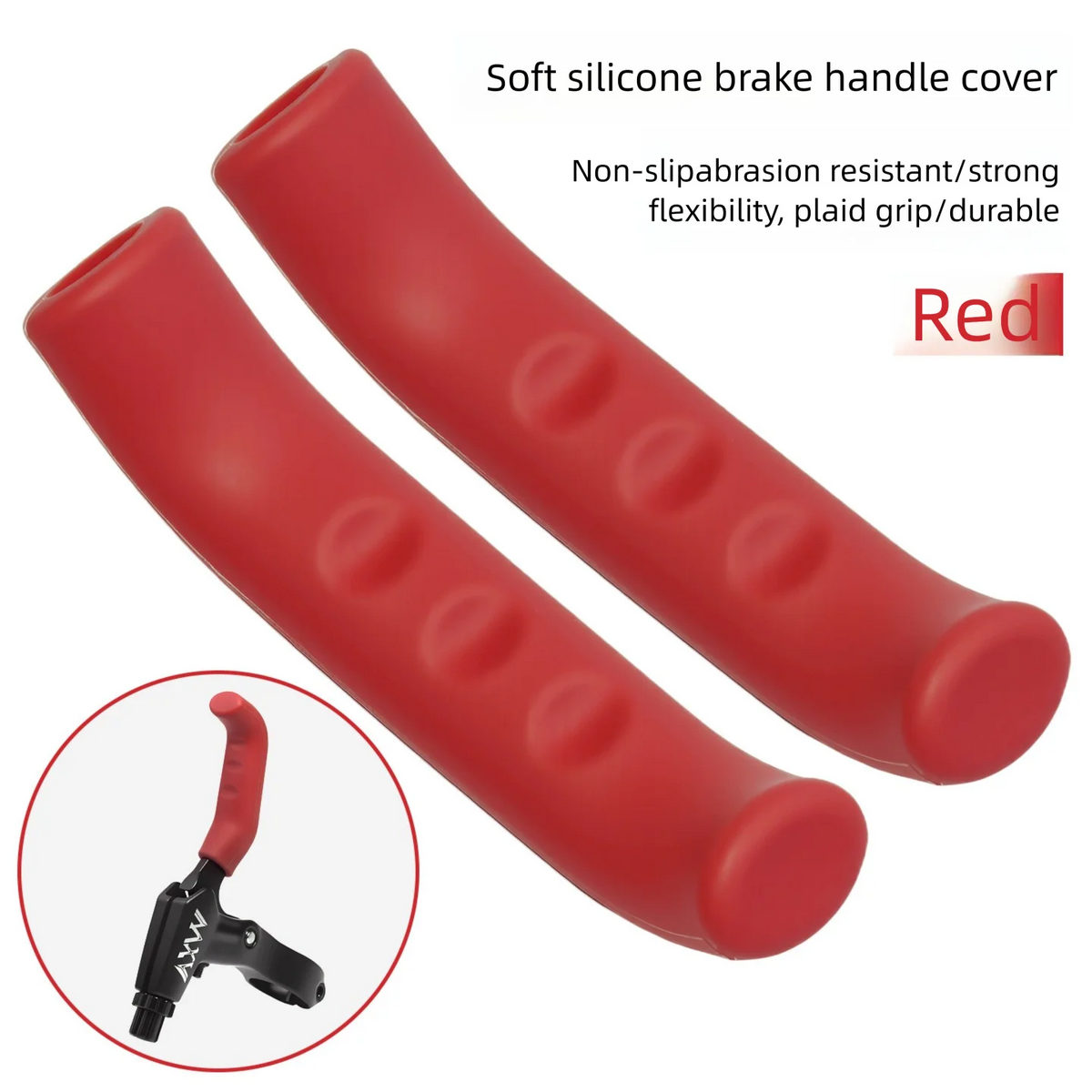 Silicone Bike Brake Lever Covers – Anti-Slip 1 Pair Brake Lever Cover Axl Red