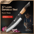 XINZUO Damascus Santoku Knife 5.7" – 67-Layer Steel & Oak Handle Santoku Kitchen Knife Axl China Mainland 5 inch