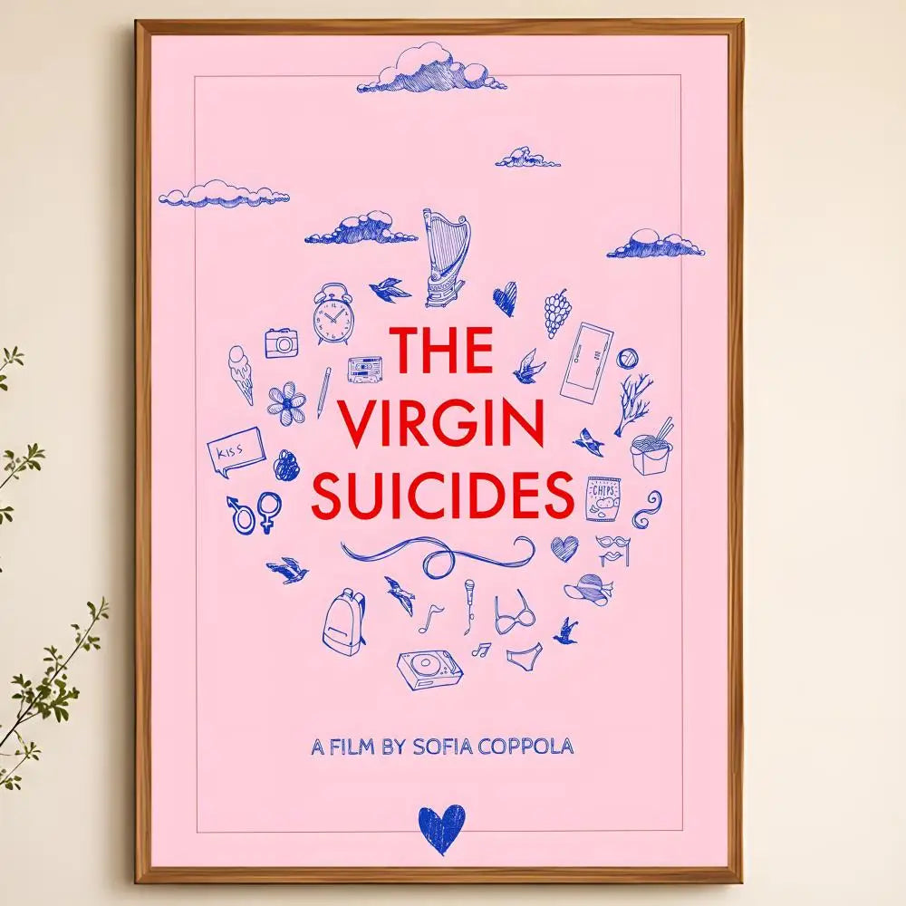 The Virgin Suicides Movie Poster – Peel & Stick PVC Wall Art Wall Art Poster Axl White17 60X90cmNoframe