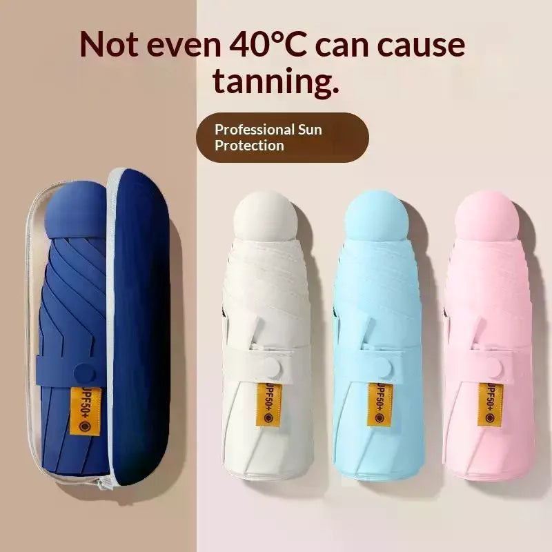 5-Fold Mini Travel Umbrella UPF50+ UV & Rain – Compact Compact Travel Umbrella Axl