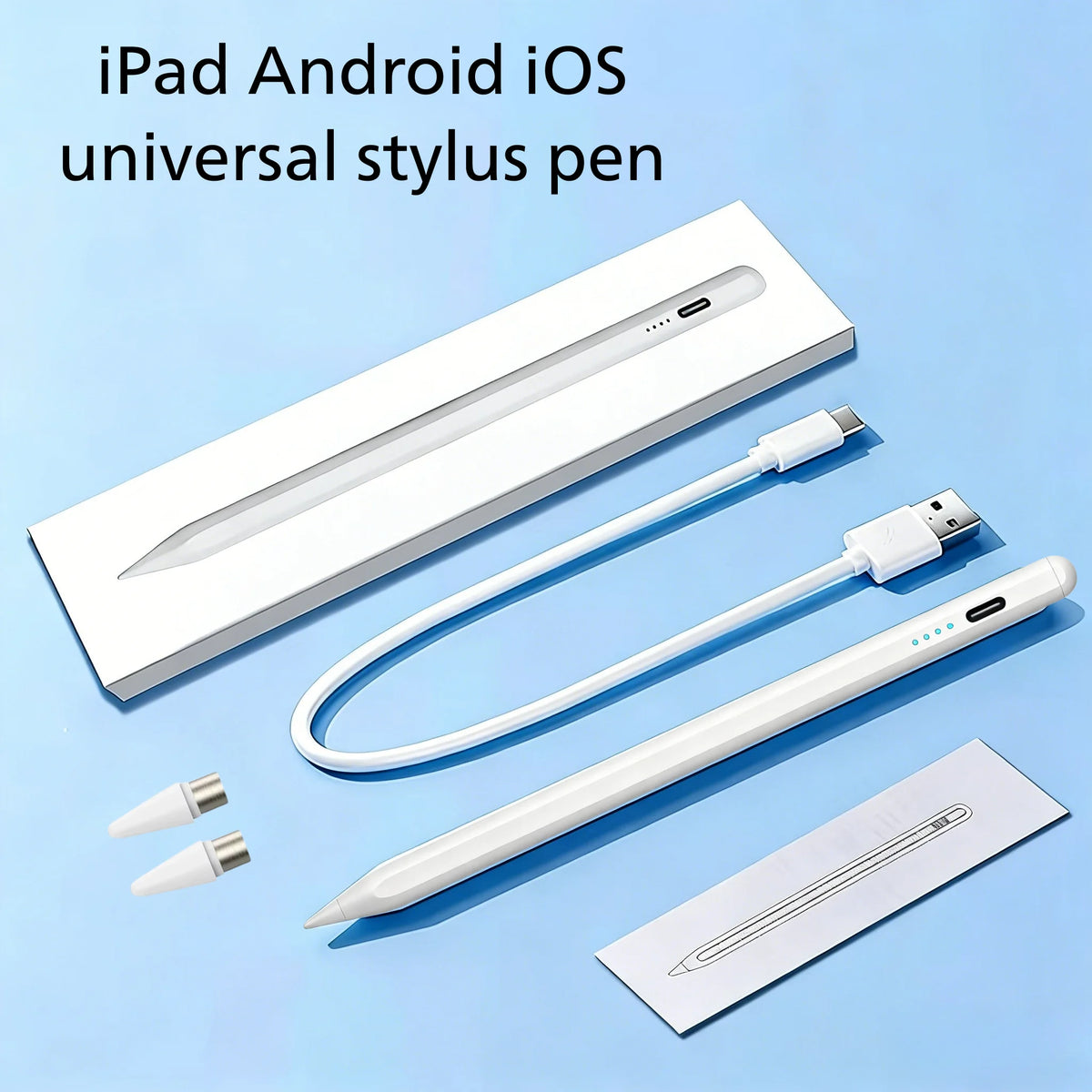 Universal Stylus Pen with Power Display – iPad, Tablet & Phone Tablet Stylus Pen Axl ZP4-White-01